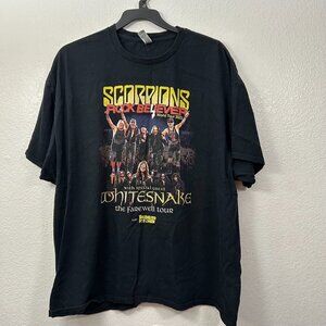 Scorpions Rock Believer Tour '22 Whitesnake Farewell Graphic Band T-Shirt